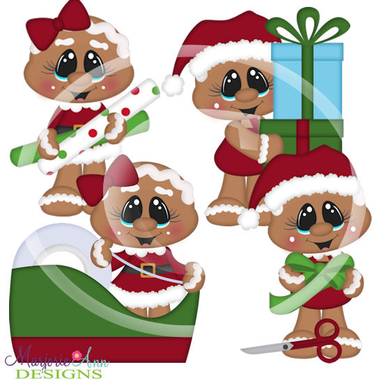 Wrapping Gingers SVG Cutting Files + Clipart - Click Image to Close